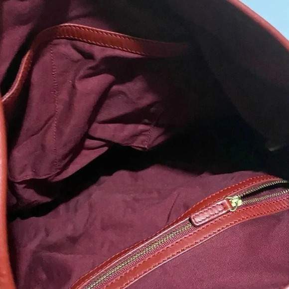 Rachel Zoe red leather tote handbag